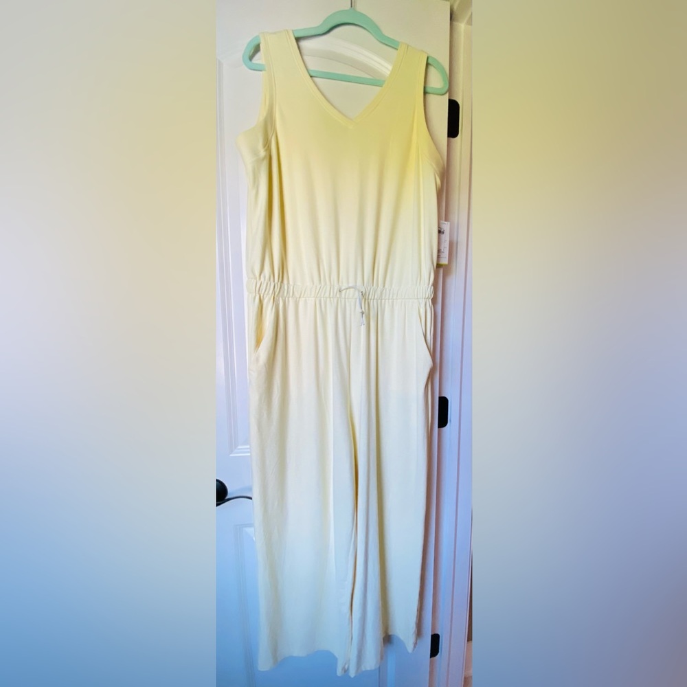 Old Navy Active wear pale yellow jumpsuit- NWT
